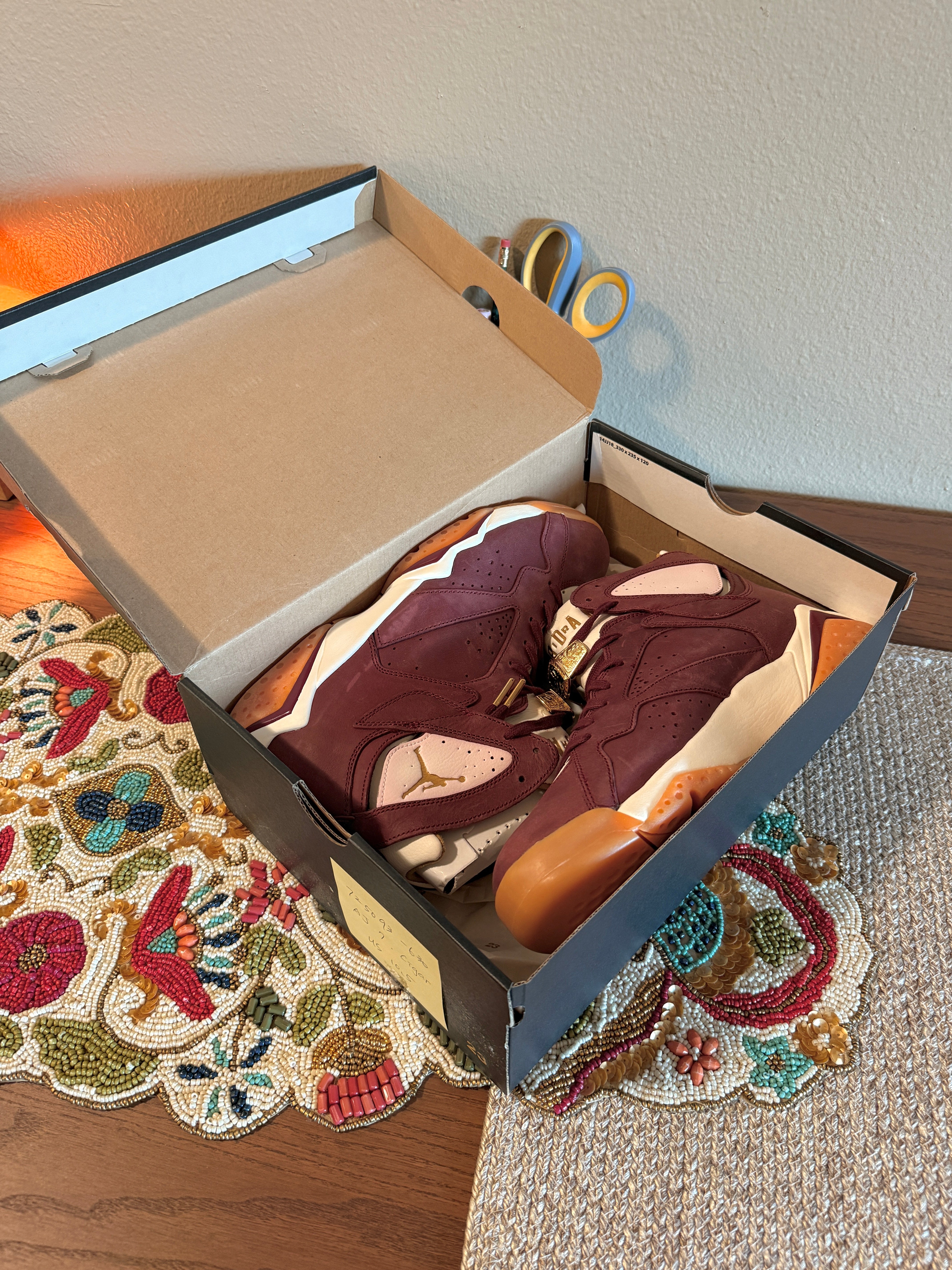 Jordan 7 Retro Championship Pack Cigar Size 10.5 REP BOX