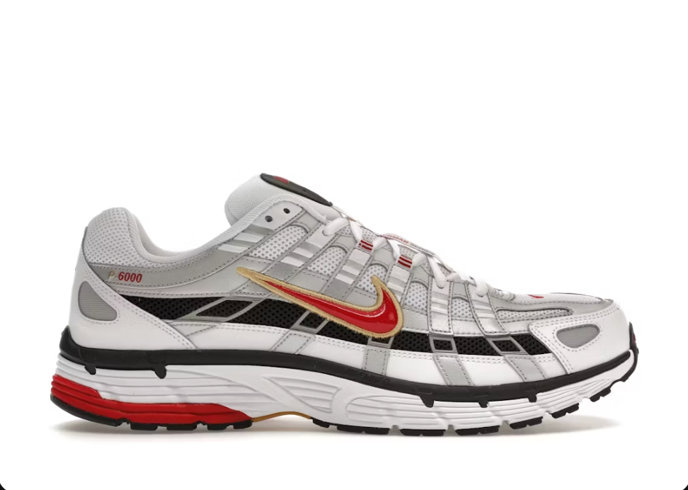 Nike P-6000 Platinum / Varsity Red Size 13 (NO BOX LID)