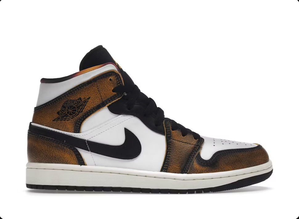 Jordan 1 Mid SE Orange Wear Away Sz 7 (USED / NO BOX)
