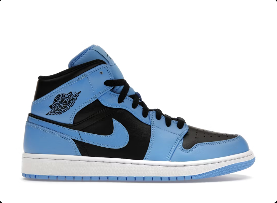 Jordan 1 Mid University Blue Black Sz 7 (USED / NO BOX)