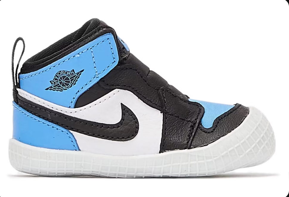 Jordan 1 Crib Bootie UNC Toe Sz 1C