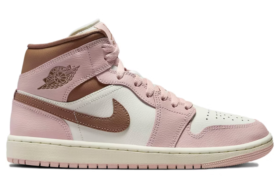 Jordan 1 Mid Pink / Oxford Brown Sz 10.5 Men's (NO BOX LID)