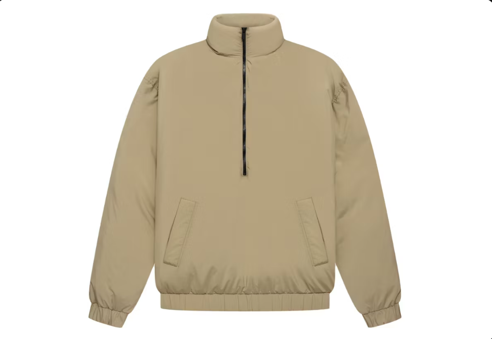 Fear of God Essentials Half-Zip Puffer Jacket Oak Sz XS