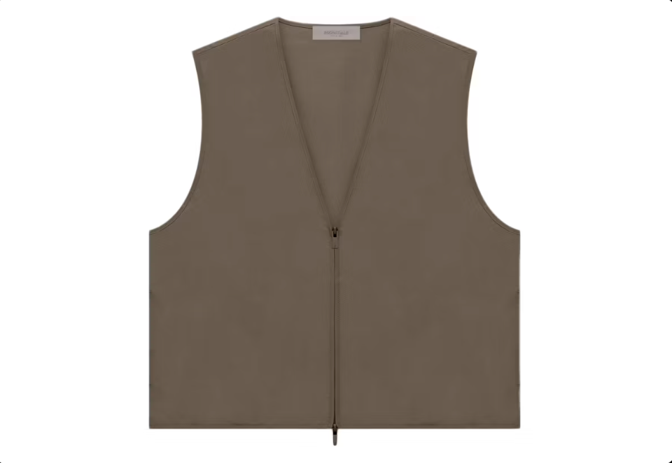 Fear of God Essentials Zip Vest Wood Sz L