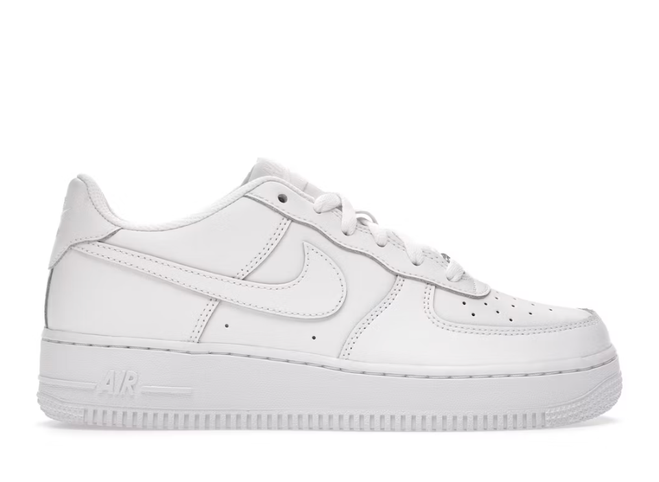 Nike Air Force 1 Low LE Triple White (GS) Sz 6.5Y (NO BOX LID)