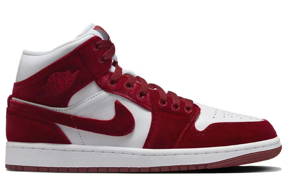 Jordan 1 Mid Red Velvet (Women's) Sz 7.5 MISSING LID