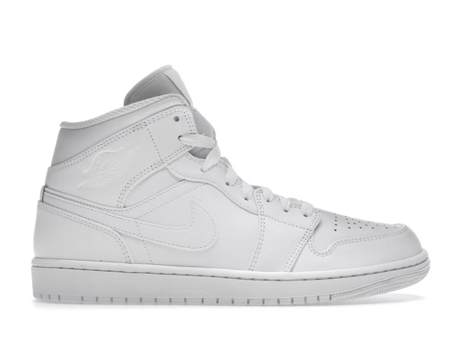 Jordan 1 Mid Triple White Sz 8 Men's MISSING LID