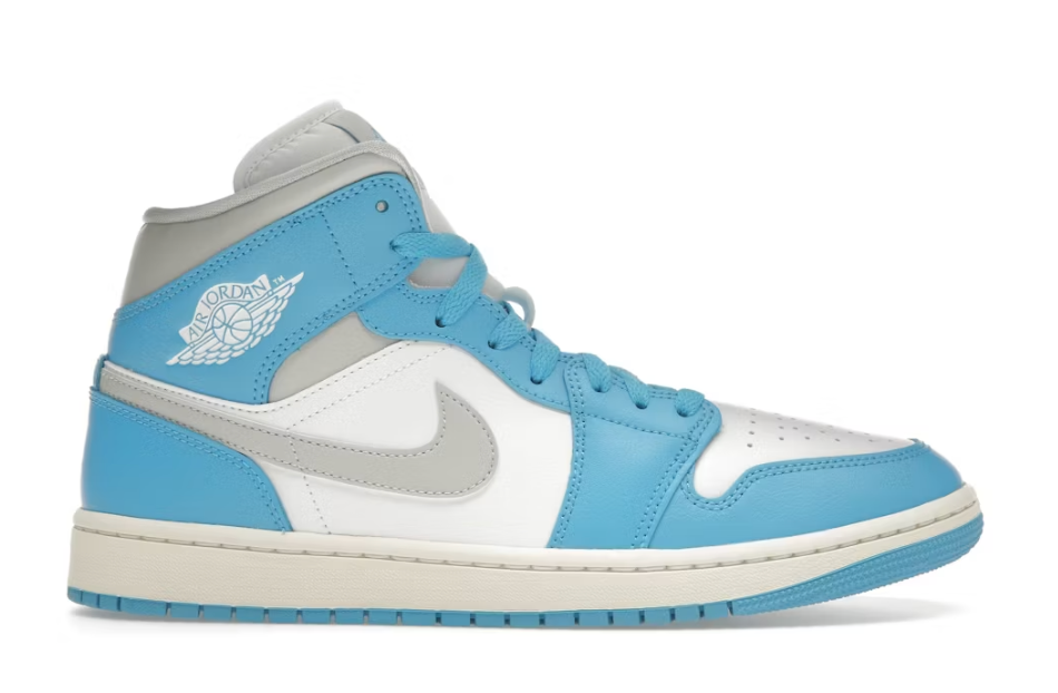 Jordan 1 Mid Dark Powder Blue White Grey (Women's) Sz 7.5