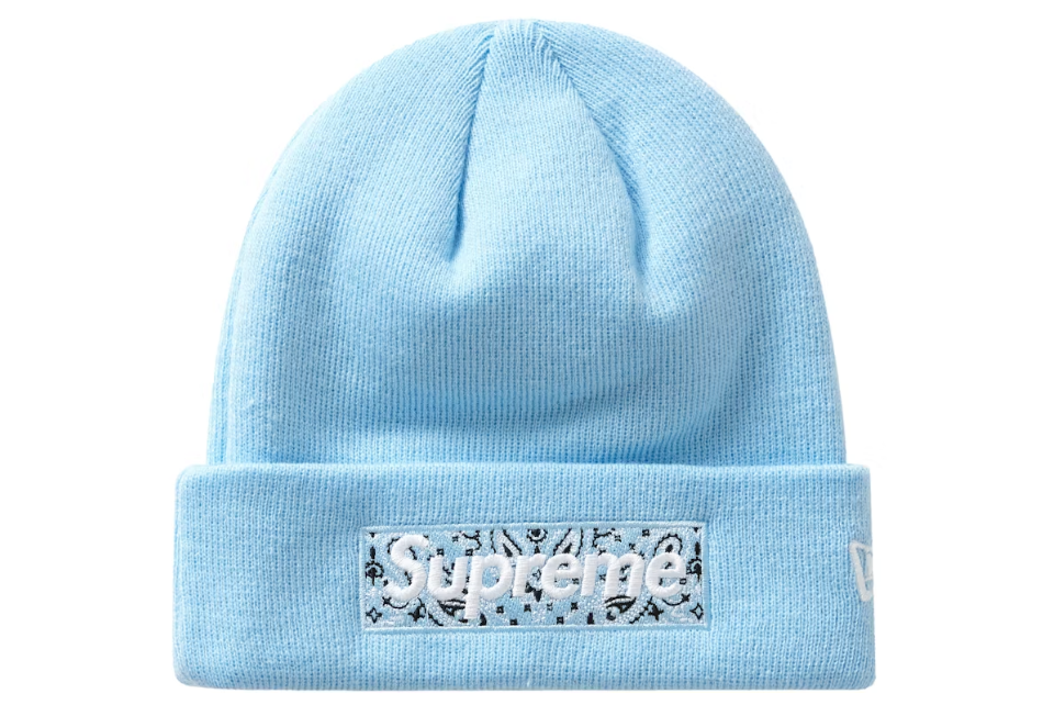 Supreme New Era Box Logo Beanie (FW19) Light Blue
