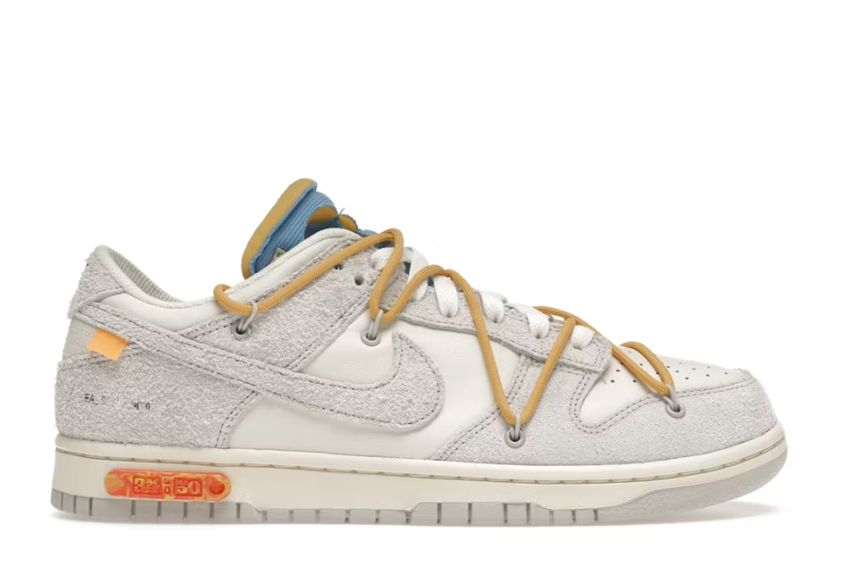 Nike Dunk Low Off-White Lot 34 Sz 10.5 USED