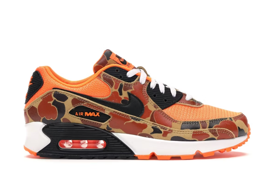 Nike Air Max 90 Orange Duck Camo Sz 10.5 USED
