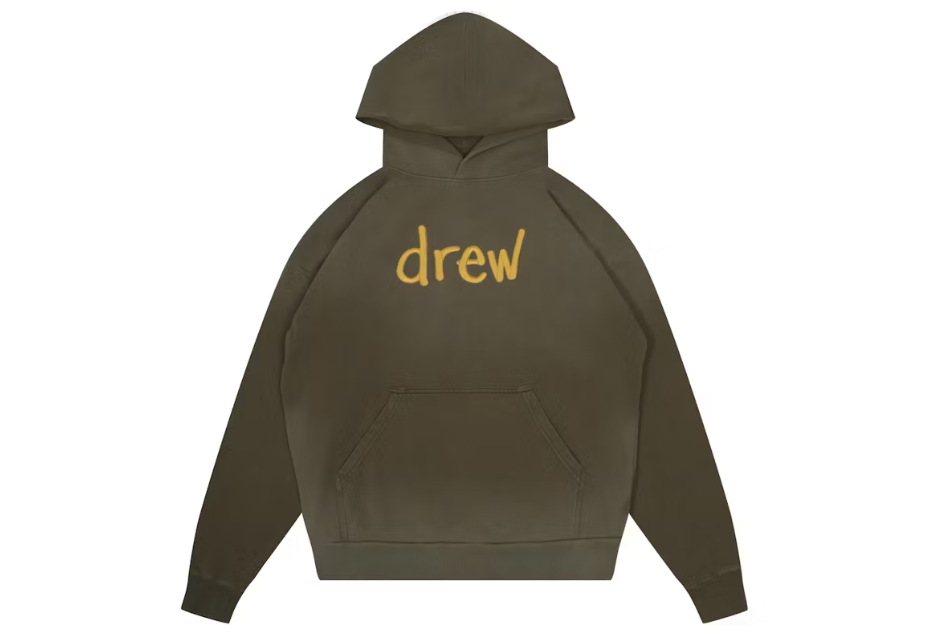drew house scribble oversized hoodie faded olive sz xxl