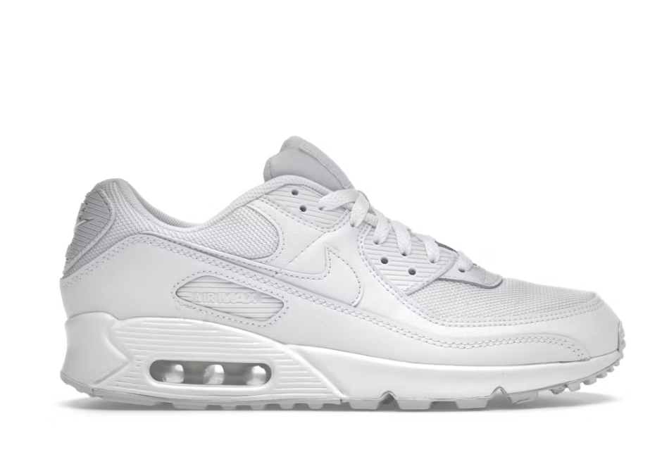 Nike Air Max 90 Recraft Triple White SZ 9.5 MISSING LID