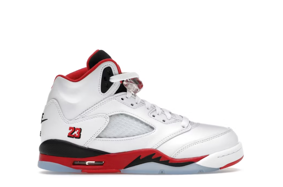 Jordan 5 Retro Fire Red Black Tongue (2025) (GS) SZ 5Y MISSING LID