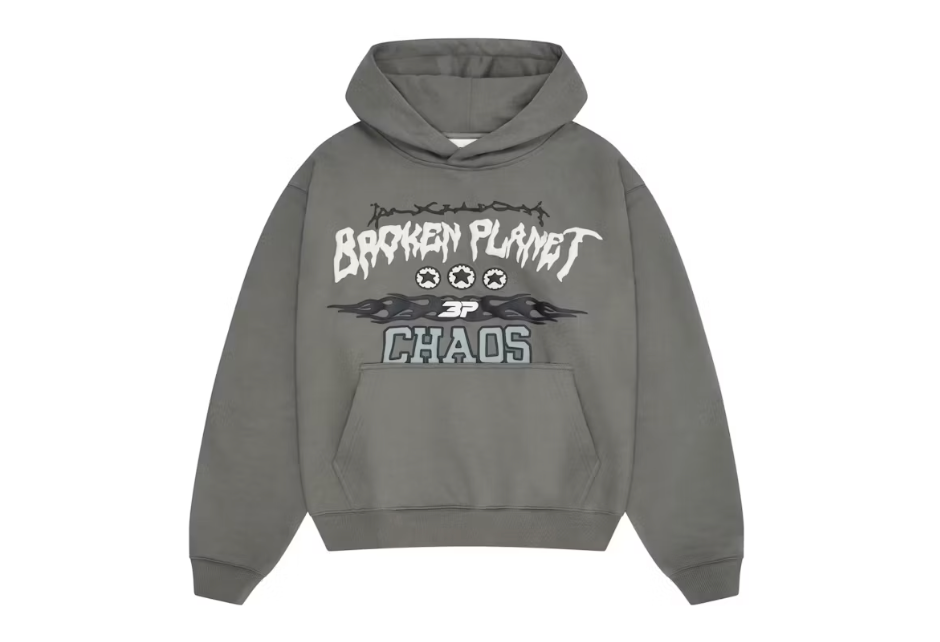 Broken Planet Chaos Hoodie Gunmetal Grey Sz Small