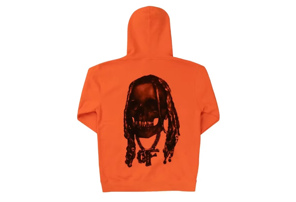 Revenge Durk Bones Hoodie Orange SZ M
