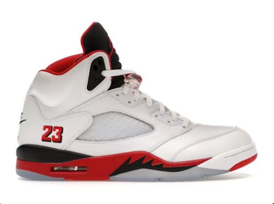 Jordan 5 Retro Fire Red Black Tongue Sz 10 USED