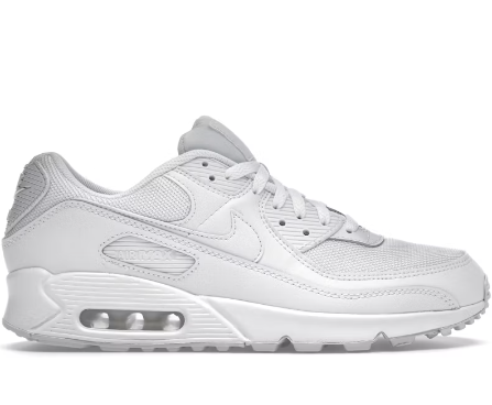 Nike Air Max 90 Recraft Triple White SZ 10 MISSING LID