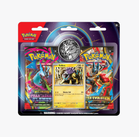 Pokémon Raikou 2 Pack Blister Phantasmal Flames/Mega Evolution