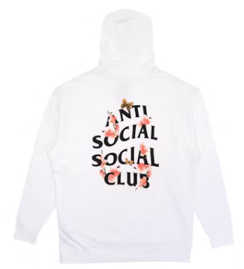 Anti Social Social Club Kkoch Hoodie White SZ LARGE USED