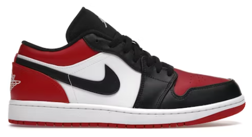 Jordan 1 Low Bred Toe SZ 11.5 DISCOLORED