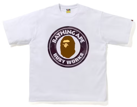 BAPE Color Camo Busy Works Relaxed Fit Tee White/Burgundy