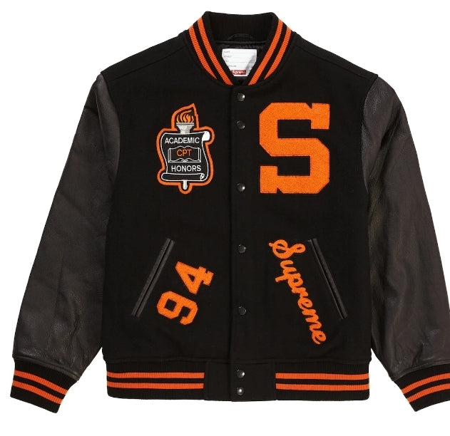 Supreme Team Varsity Jacket Black Sz Small