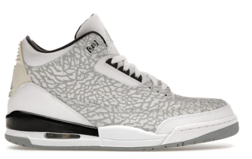 Jordan 3 Retro White Flip (SZ 13 MISSING BACK TAB ON LEFT SHOE/CRACKING)