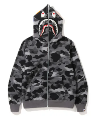 WMNS BAPE  Shark Full Zip Hoodie Black (SZ XL WORN)