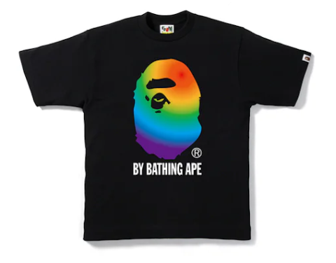 BAPE Rainbow By Bathing Tee Black (SZ L USED)