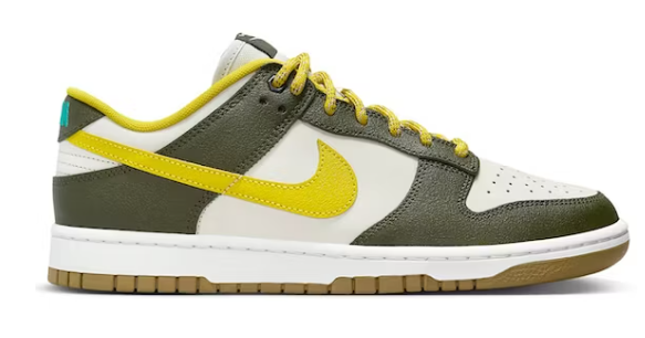 Nike Dunk Low Retro Premium Cargo Khaki Vivid Sulfur SZ 7.5 MISSING LID