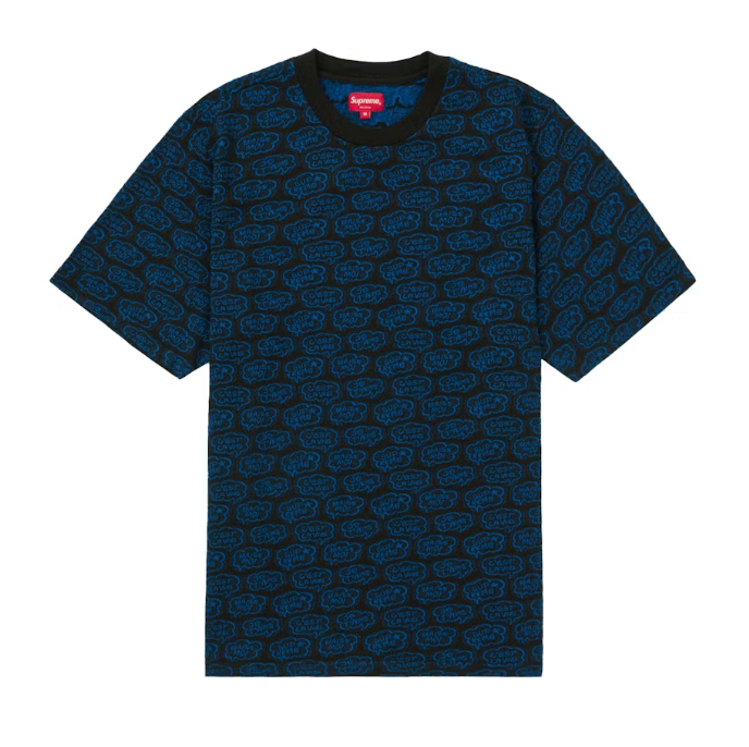 Supreme Word Bubble Jacquard S/S Top Black Sz Medium