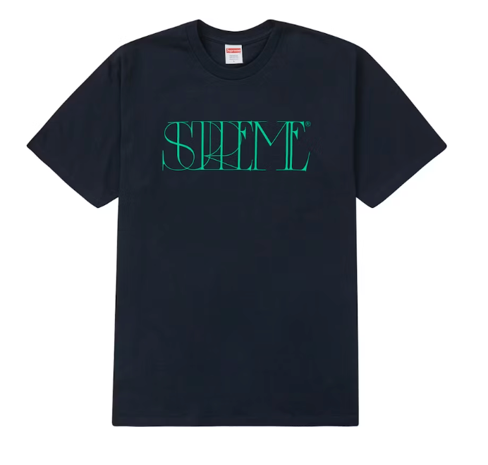 Supreme Trademark Tee Navy Sz Large