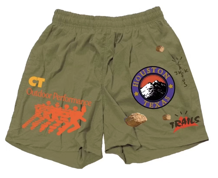 Travis Scott Running Wild Shorts Olive