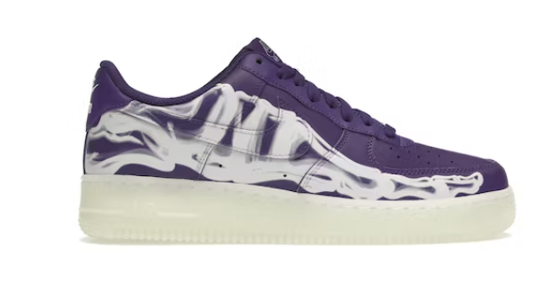 Nike Air Force 1 Low '07 QS Purple Skeleton Halloween (2021) SZ 9.5 USED