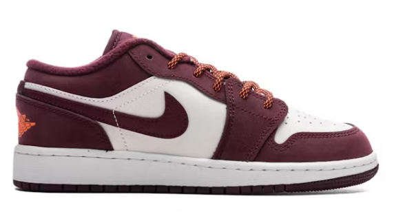 Jordan 1 Low Night Maroon (GS) SZ 6Y MISSING LID