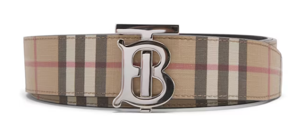 Burberry Reversible Monogram Motif Vintage Check Belt 1.4 Width Archive Beige SZ 90/36