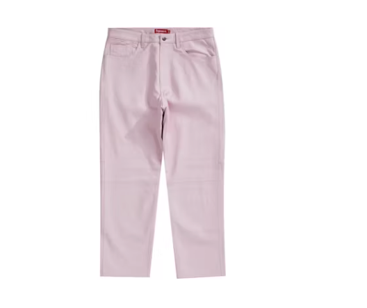 Supreme Leather 5-Pocket Jean Pink Sz 34