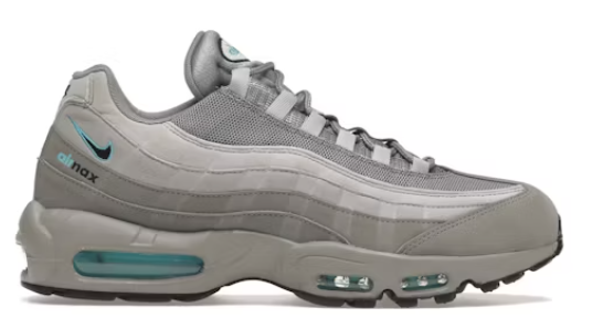 Nike Air Max 95 Retro Logo Grey Aqua SZ 8.5 NO BOX