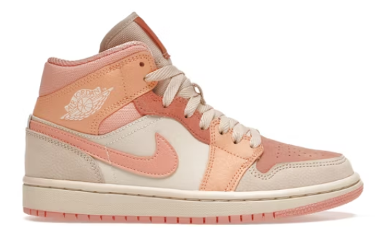 Jordan 1 Mid Apricot Orange (Women's) SZ 8W/6.5M