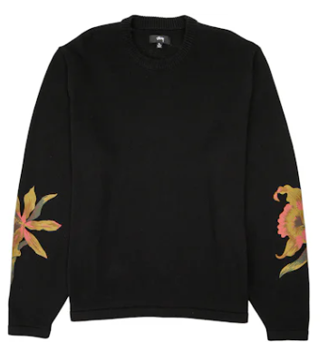 Stussy Orchid Knit Sweater Black SZ XL