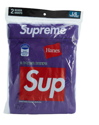 Supreme Hanes Boxer Briefs (2 Pack) Purple SZ L