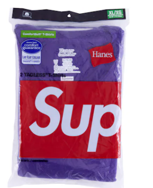 Supreme Hanes Tagless Tees (2 Pack) Purple SZ M