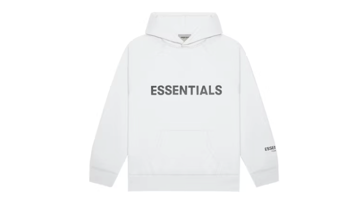 Fear of God Essentials Pullover Hoodie Applique Logo White Sz Large