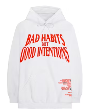 Nav x Vlone Bad Habits Hoodie White SZ XXL