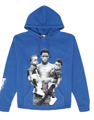 YoungBoy NBA x Vlone Kacey Talk Hoodie Blue SZ XL