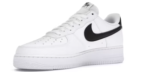 Nike Air Force 1 Low '07 White Black Pebbled Leather SZ 6