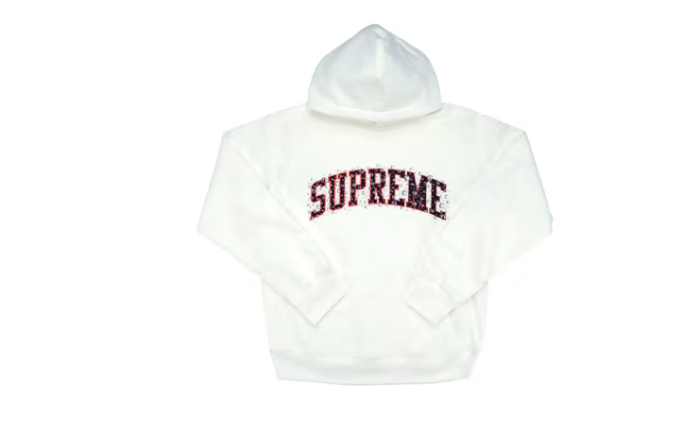 Supreme Water Arc Hooded Sweatshirt White Sz Large