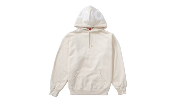 Supreme Contrast Hooded Sweatshirt Natural Sz Large