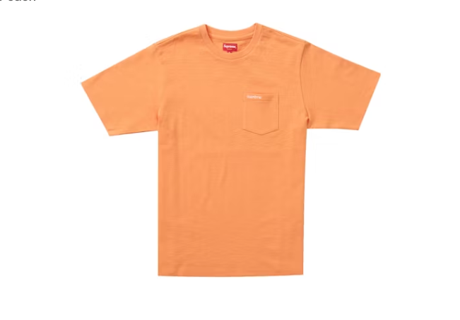 Supreme S/S Pocket Tee (SS22) Peach Sz Medium